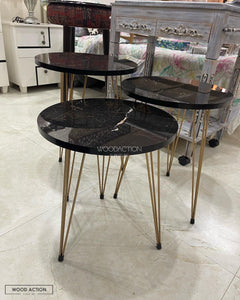 Black Gold nesting table set of 3