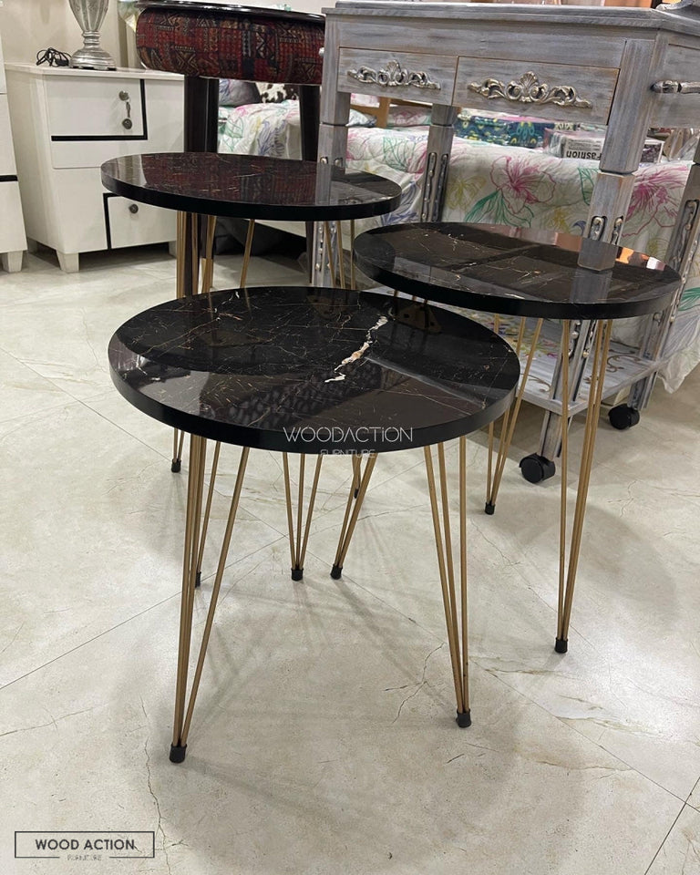 Black Gold nesting table set of 3