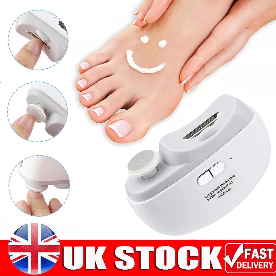 Electric Nail Clipper Grinding and Polishing with Light Automatic Nail Trimmer Rechargeable Nail Cutter Manicure for Baby Adult